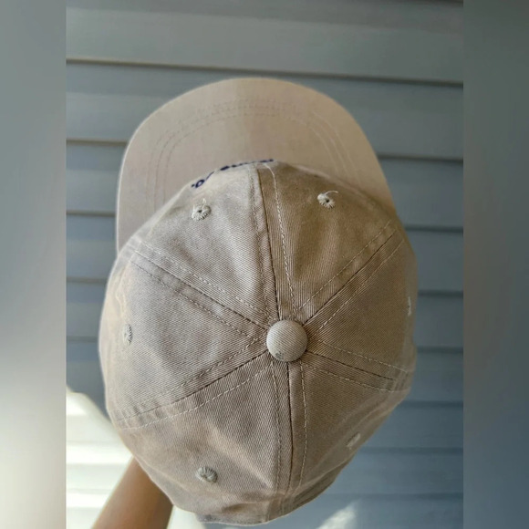 Vintage 90s Polo Jeans Ralph Lauren Company Tan Adjustable Hat Cap - Picture 5 of 9